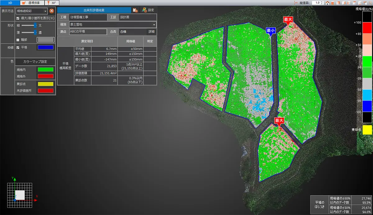 ドローンによる点群用写真撮影&点群データ出力(100m✕300mまで)
